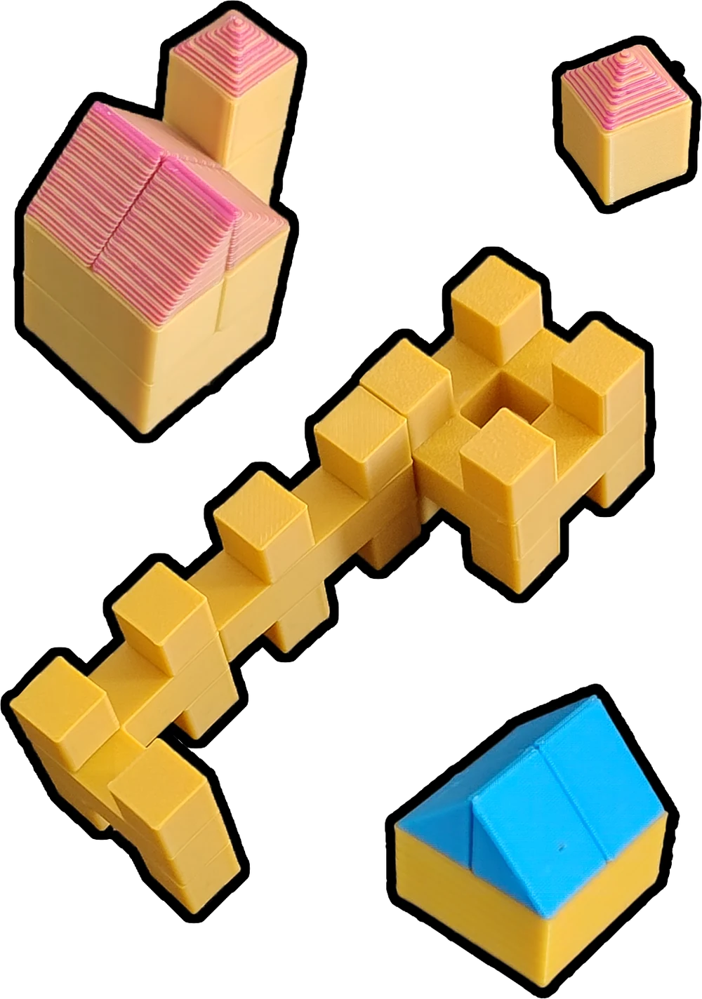 Printed VOXL pieces snapped together