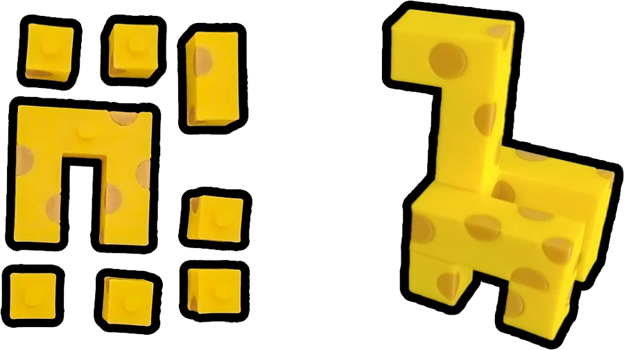 Two yellow VOXL puzzle pieces